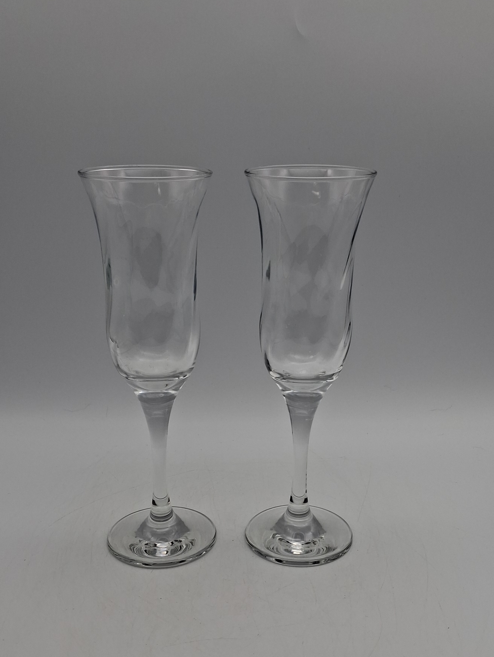 Clear Crystal Champagne Flutes - Set of 2